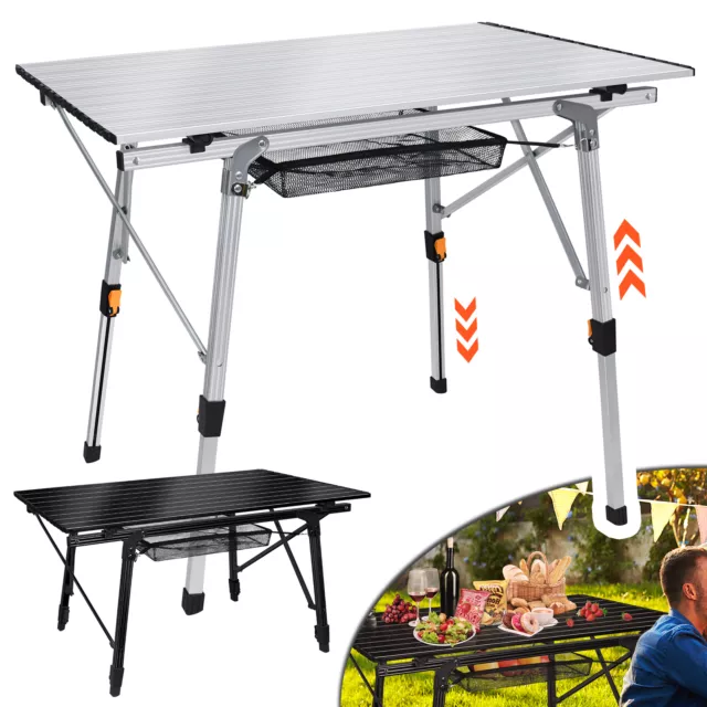 Klapptisch Campingtisch Rolltisch Alu Falttisch Gartentisch Camping für Picknick