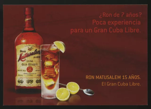 cartolina pubblicitaria PROMOCARD n.4631 RON MATUSALEM 15 ANOS,EL GRAN CUBA LIBR