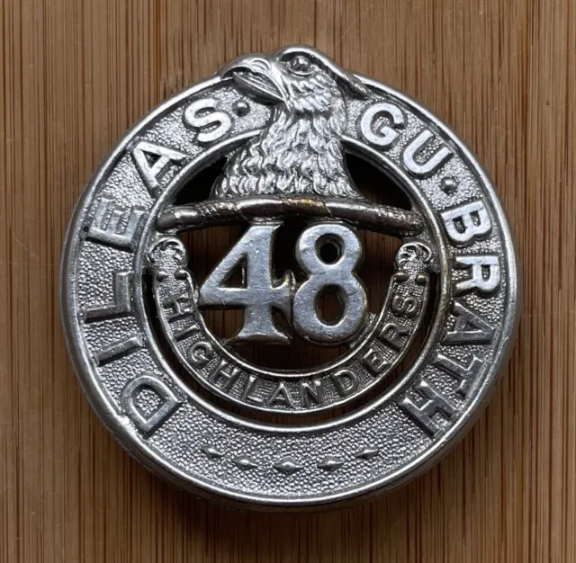 Genuine Canada 48th Highlanders Chromed Roden Bros Made Cap Badge