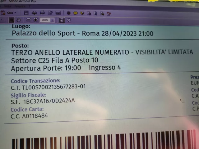 Biglietto concerto Renato Zero - Roma 28/04/2023