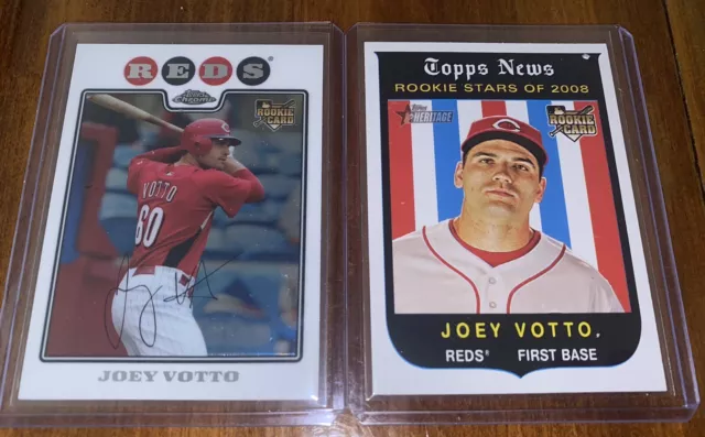 2008 Topps Chrome And Topps Heritage Joey Votto Rookie Card RC Lot Cincinnati