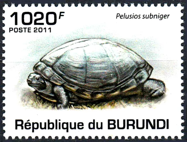 Burundi postfrisch MNH Schildkröte Reptil Dunkle Pelomeduse Tier Wildtier / 114