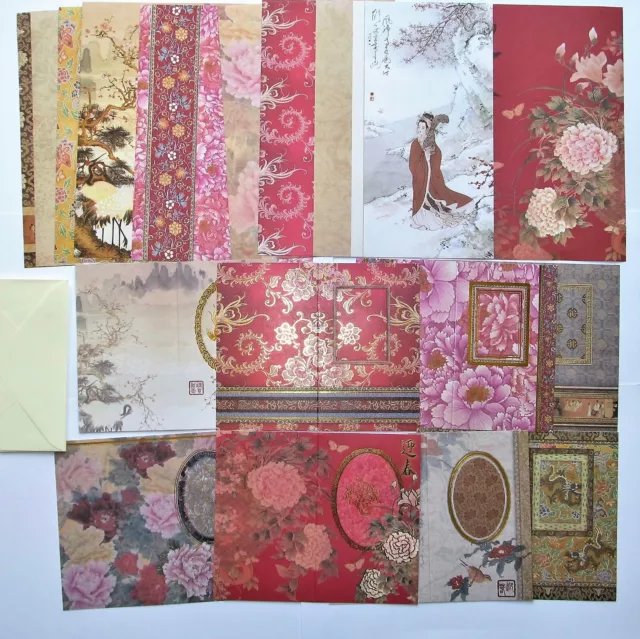 Kit oriental para hacer tarjetas tarjetas de papel de aluminio, papel, sobres descuentos de franqueo