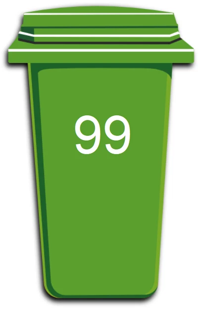 2 x XLarge Wheelie Bin House Number  Stickers in Black or White Gloss in 200 MMS