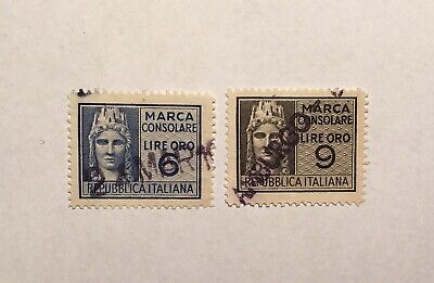 2 Consular Stamps Italy