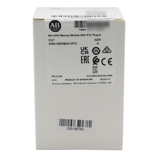 New Allen-Bradley 2080-MEMBAK-RTC In Stock Memory Plug In Module 2080MEMBAKRTC