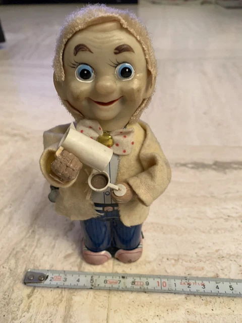Jouet Mécanique Ancien – Garçon Lisant – Enfant En Tôle – Allemagne (mécanisme à Vérifier)