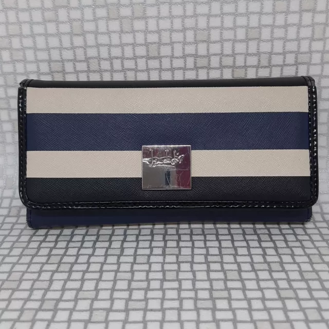 PRINCIPLES BEN DE Lisi Purse Womens Wallet Blue White Stripes Bifold Coins Cards 14.99 PicClick UK