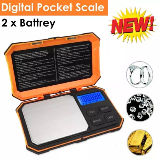 Portable Electronic Mini Digital Pocket Scales Gold Jewellery Food Weighing Gram