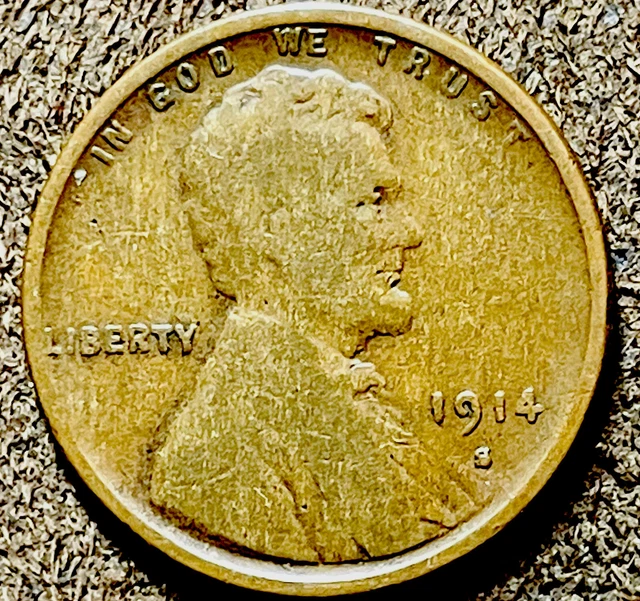 1914 D over S Mint Wheat / Lincoln Penny 1C Cent Better Date Old U.S Coin