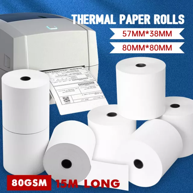 Premium 80x80 mm Thermal Printer Paper Rolls POS Cash Register Receipt CHEAP AU