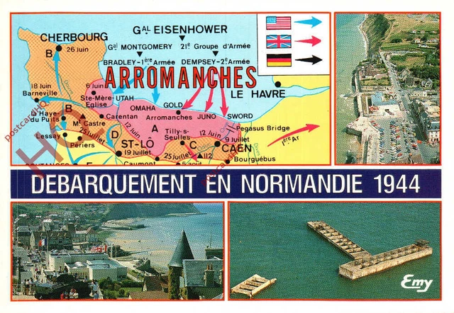 PICTURE POSTCARD D DAY INVASION - Picture Postcard D DAY INVASION MAP NORMANDY LANDING BEACHES.webp