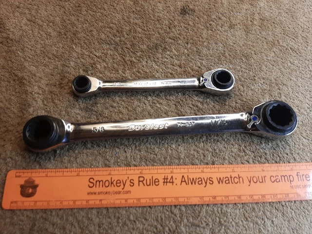 Duralast 2pc 4-in-1 Ratcheting Wrench Set. SAE