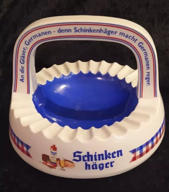 Porzellan Stammtischaschenbecher Ascher mit Griff Schinkenhäger VINTAGE