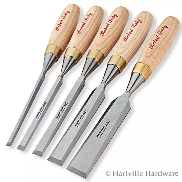 Robert Sorby #E5305ST 5-Piece Sheaf River Tapered Bevel Chisel Set