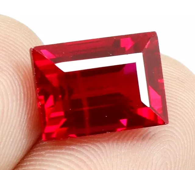 Certified 7.05 Ct Baguette Cut Natural AAA++ Mozambique Red Ruby Loose Gemstone