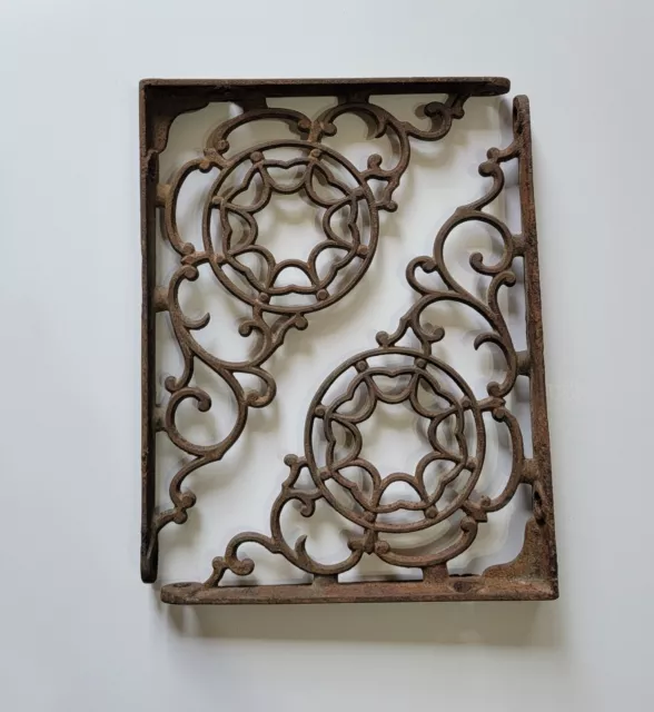 Antique Vintage Cast Iron Decorative Architectural Spiderweb Shelf Brackets