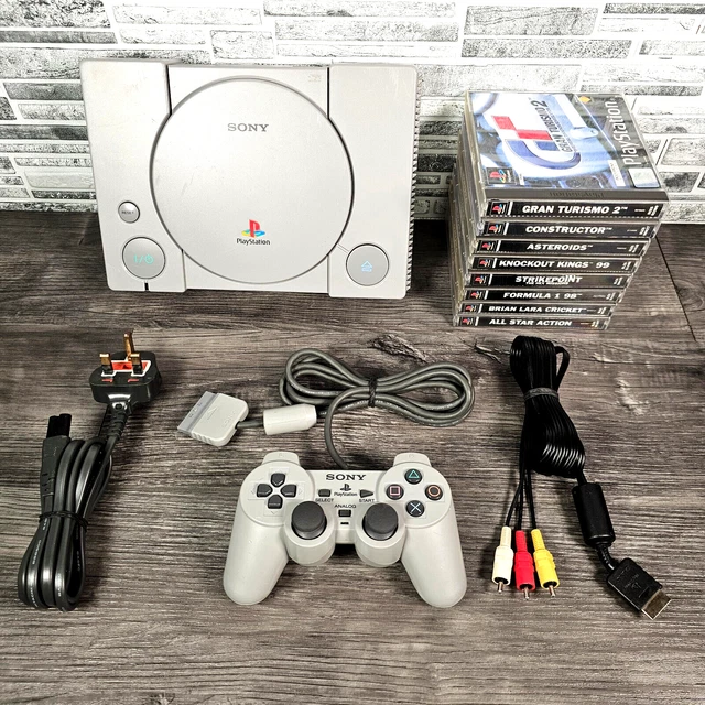 SONY PLAYSTATION 1 Console + Official Controller & Games Bundle PAL PS1 ...