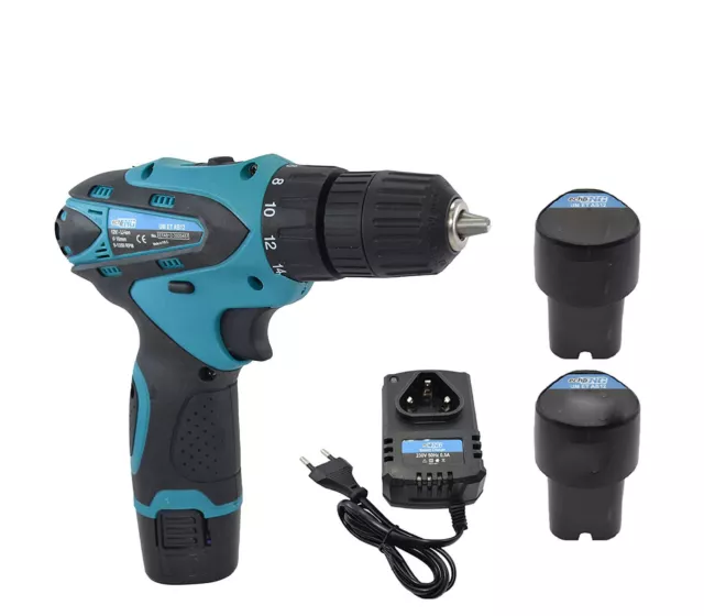 Trapano Avvitatore Doppia Batteria 12V Ricaricabile Portatile Cordless Valigetta