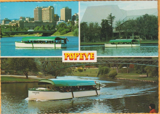Popeye 3 Scenes River Torrens Adelaide South Australia Castle Postcard