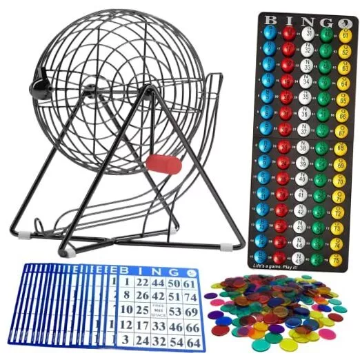 11" (Inch) Tall Professional Bingo Set with Steel Bingo 5 Pc Mysterious Black