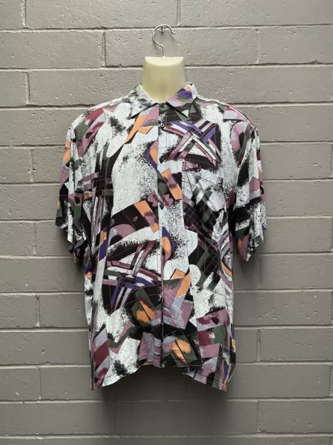 Vintage Tarocash Australian Designer Button Up Mens Size Medium Pimp 90s Fashion