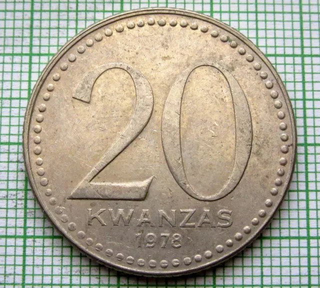 Angola 1978 20 Kwanzas, One Year Type