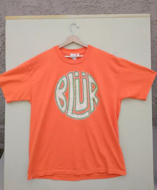 Vintage 90s Blur Band Logo T Shirt XL RARE Britpop Suede Lush Oasis Slowdive Vtg