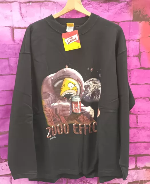 Rare Vintage Deadstock 1999 The Simpsons Homer Duff Sweatshirt Xl 2000 Effect 2