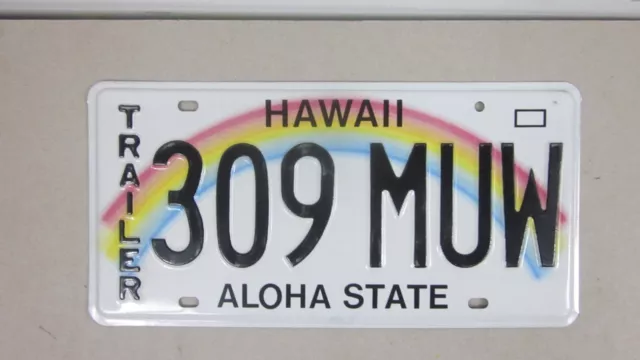 HAWAII licence/number plate US/United States/USA/American 309 MUW