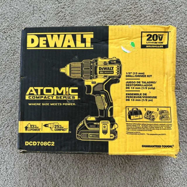 DEWALT 20 V Max Brushless  1/2" Drill/Driver Kit- Atomic Compact Series DCD708C2