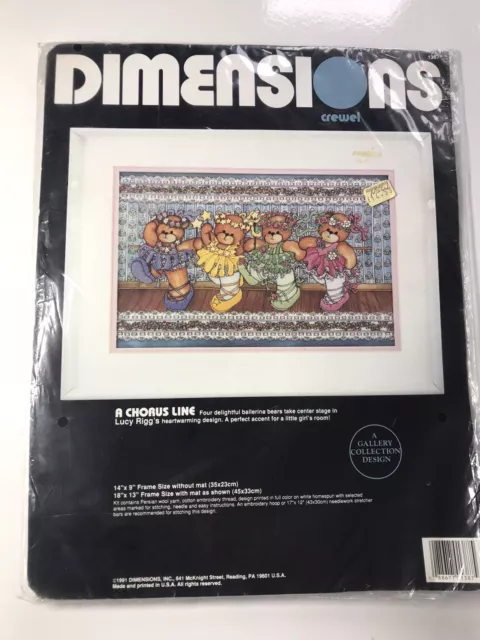 Brand New - Dimensions Crewel Embroidery Kit “A Chorus Line Ballerina Bears B15