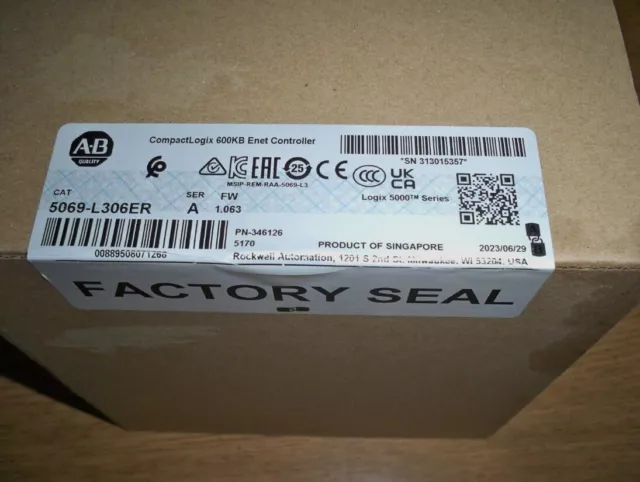 New Genuine New In Box Allen-Bradley 5069-L306ER CompactLogix 5380 Controller