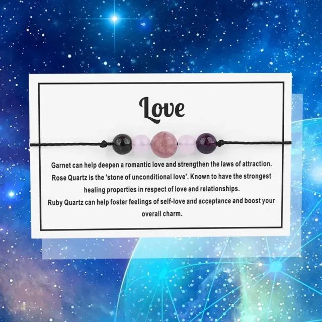 Bracelet-Attract Love and heal relationships w/Garnet, Rose & Ruby Quartz beads.