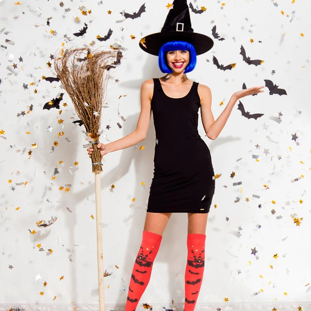 Halloween Stockings Knee High Boot Socks Long Christmas Cosplay Costume
