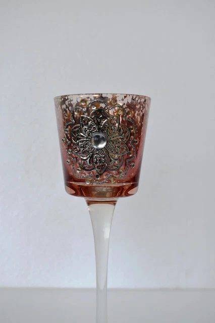 Vintage de Long à Tige Verre à Vin Rouge Avec Bol / Tasse Décoration Noël Cadeau