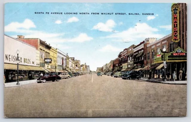 Salina Kansas~Santa Fe Avenue @ Walnut~Neisner Bros 5&10c Store~Fox Watson~Linen