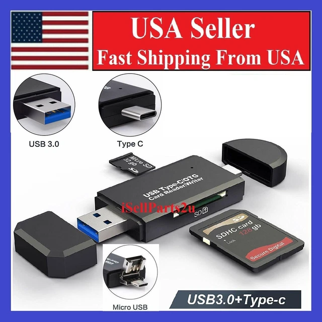 CARD READER USB 3.0 Type C Micro SD TF OTG Smart Memory Adapter Laptop