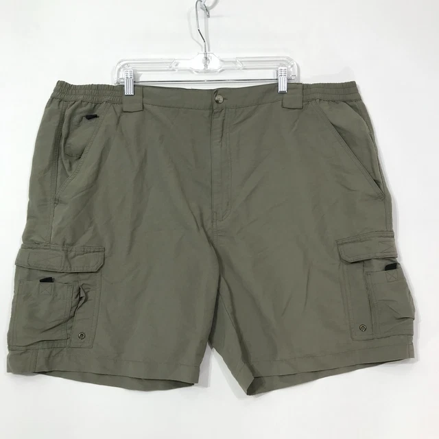 World Wide Sportsman Outdoor Nylon Cargo Shorts Mens Sz 48 Khaki Green 8" Inseam
