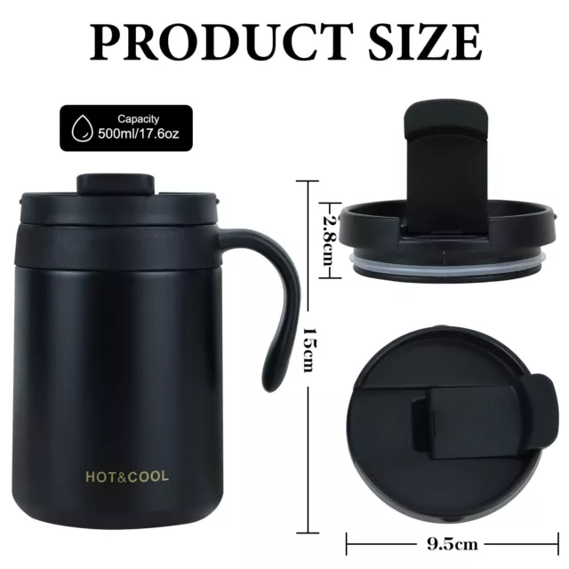 Stainless Steel Thermos Mug Tea Coffee Thermal Cup with Lid Insulated Travel Mug