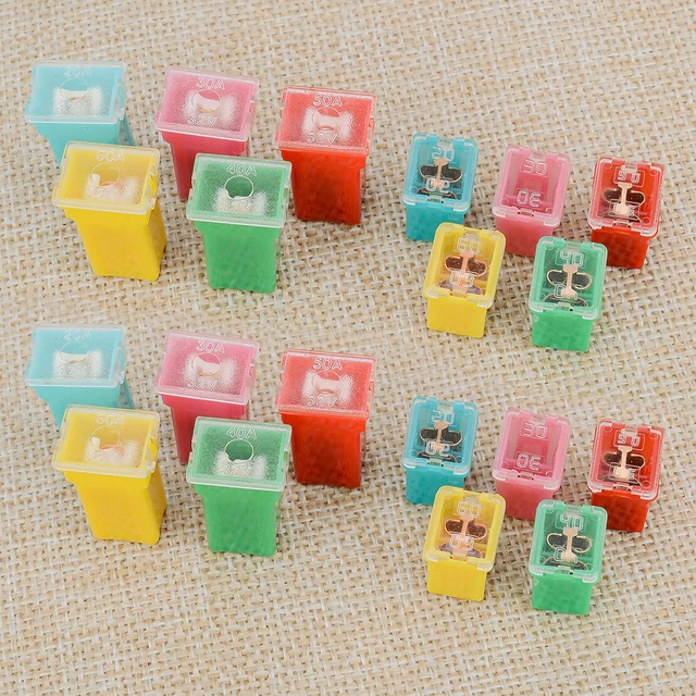 20pcs Car Square Fuse Panels Wiring Harnesses Kit 20A 30A 40A 50A 60A AMP B4