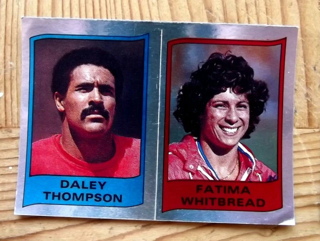 Panini Supersport Folie Daley Thompson & Fatima Weissbrot Athletik Nr. 104 Sehr Guter Zustand