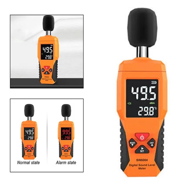 Sonomètre Numérique Grand Écran 9,6 Pouces – Détecteur De Décibels Mural Avec Alarme 30-130 DB