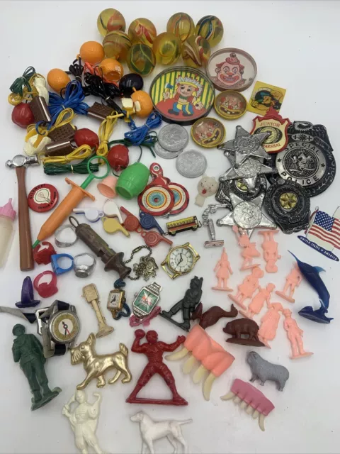 1960's Vintage Gumball Game Prize Cracker Jack Toys Lg Mixed LOT Bouncy Balls ++