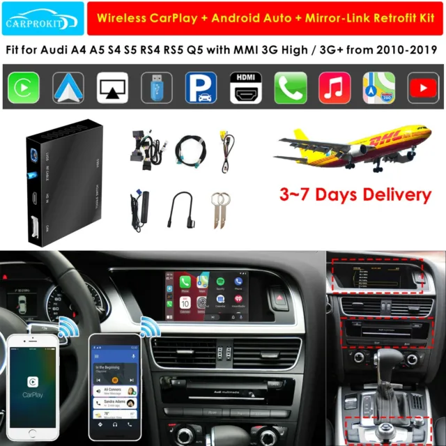 Fit for Audi A4 A5 Q5 MMI 2010-2019 Wireless CarPlay Android Auto Retrofit Kits