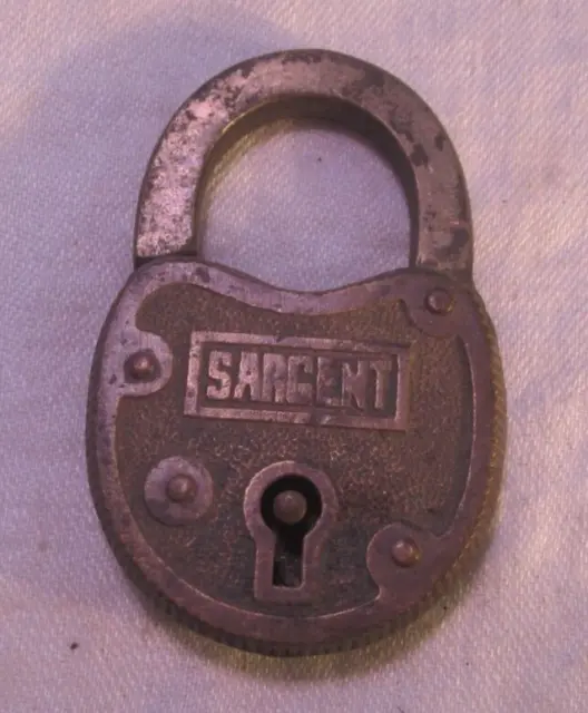 Vintage  Solid 3"    Brass Sargent Hardened Lock Marked