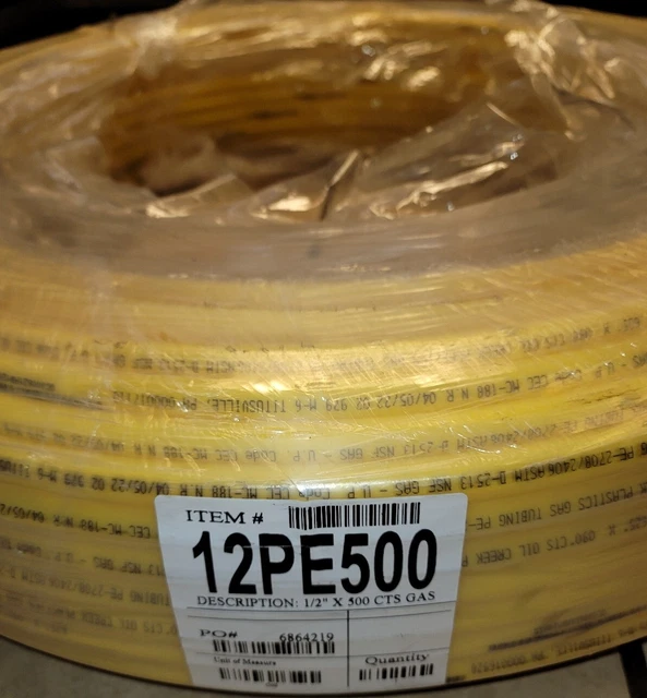 OIL CREEK PLASTICS POLY TUBING CTS 1/2X500 FT Part # 56085￼