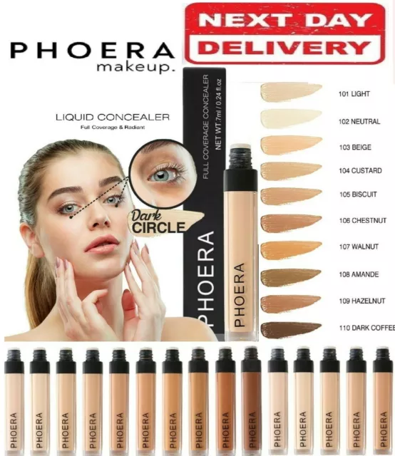 PHOERA® Foundation Concealer Full Coverage Makeup Matte Brighten long lasting UK