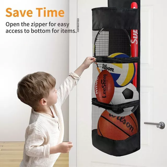 Space Saving Sports Equipment Organizer Ball Storage Bag