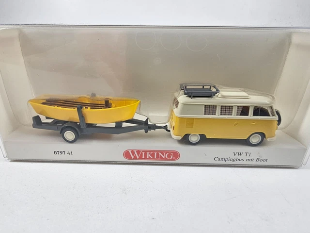 Wiking Volkswagen T2b Campingbus H0 1:87 Rubinrot/weiß - Modellauto 031805